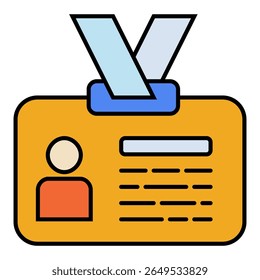 Ícone do Cartão de Identificação isolado no branco