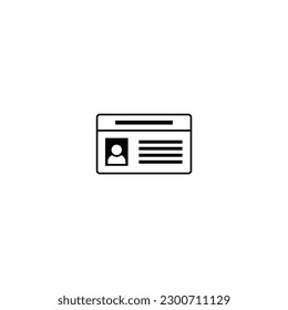 Id card icon isolated vector graphics