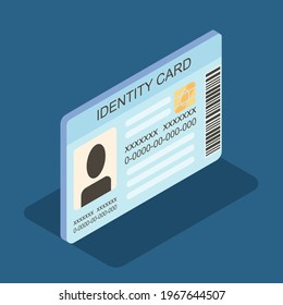 ID card icon isometric concept, vector illustration 