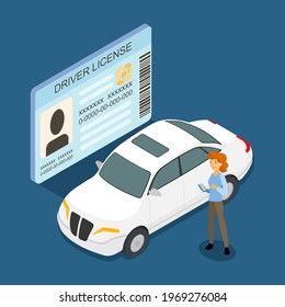 ID card icon isometric concept, 3D vector illustration 