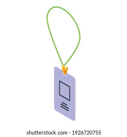 Id card icon. Isometric of id card vector icon for web design isolated on white background