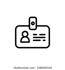 Id Card Icon. Line Art Style Design Isolated On White Background