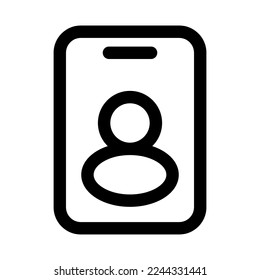 Id-Symbol-Linie einzeln auf weißem Hintergrund. Schwarze flache Ikone im modernen Umriss-Stil. Lineares Symbol und bearbeitbarer Strich. Einfache und Pixel perfekte Strich-Vektorgrafik.