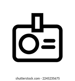 ID card icon line isolated on white background. Black flat thin icon on modern outline style. Linear symbol and editable stroke. Simple and pixel perfect stroke vector illustration