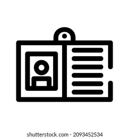 icono de tarjeta de identificación o logotipo símbolo de signo aislado ilustración vectorial - iconos vectoriales de estilo negro de alta calidad

