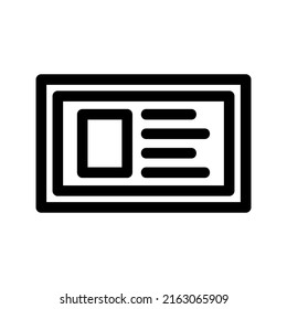 icono de tarjeta de identificación o logotipo símbolo de signo aislado ilustración vectorial - iconos vectoriales de estilo negro de alta calidad
