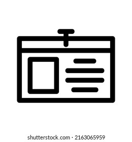 icono de tarjeta de identificación o logotipo símbolo de signo aislado ilustración vectorial - iconos vectoriales de estilo negro de alta calidad
