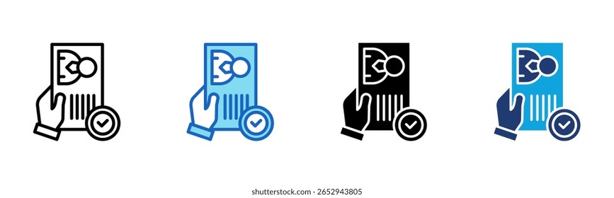 Ícone Cartão de identificação Ilustração de vetor de vários estilos