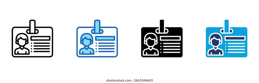 ID-Kartensymbol Multi Style-Vektorgrafik