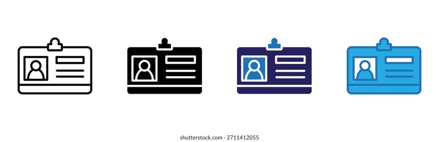 Icono de tarjeta de identificación Multi Style Ilustración vectorial