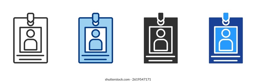 Id Card Icon Multiple Style Vector Collection