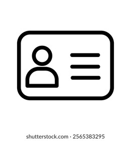 ID Card icon. Neon Identification card outline icon . Driver's license Identification card symbol