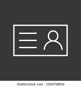 Icono de tarjeta de identificación en fondo gris