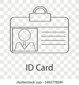 Id card icon on transparency background. Line vector illustration for website.