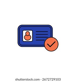 Icono de tarjeta de identificación Esquema de línea de trazo editable EPS