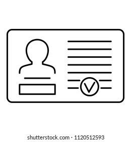 Id Card Icon. Outline Illustration Of Id Card Vector Icon For Web Design Isolated On White Background