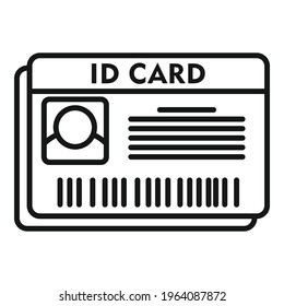 Id card icon. Outline Id card vector icon for web design isolated on white background