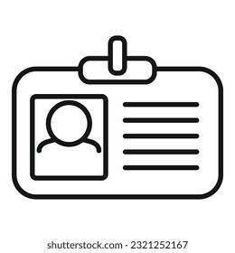 Id card icon outline vector. Human people. Search team