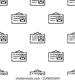 id card icon pattern. Seamless id card pattern on white background.