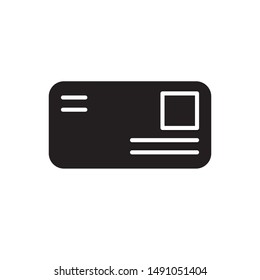 id card icon. Personal identification card flat simple pictogram. Identity badge vector illustration