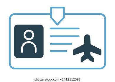 icono de la tarjeta de identificación. icono relacionado con el documento de identificación. estilo de icono duotónico. ilustración de elemento