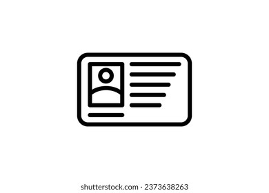 ID Card Icon. Icon related to Identity. Suitable for web site design, app, UI, user interfaces. Line icon style. Simple vector design editable