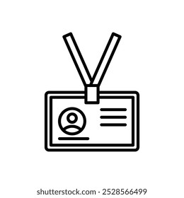 An ID card icon, representing identification, credentials, or personal information, typically seen in security or professional contexts.