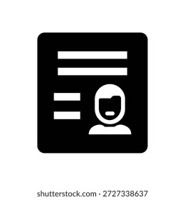 Ícone do cartão de identidade representando o acesso e a segurança dos funcionários de identificação pessoal
