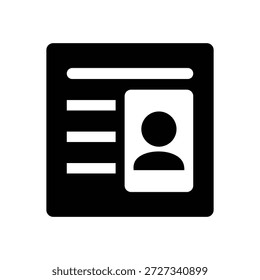 ID card icon representing personal identification employee access and security