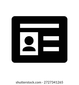 ID card icon representing personal identification employee access and security