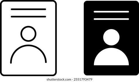 ID Card icon set.  ID card badge sign. proof icon concept. Pass card identity.  ID Badge Symbol.