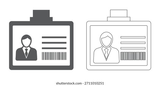 Conjunto de iconos de tarjeta de identificación. COLECCIÓN del icono de la tarjeta de identificación. Icono de la tarjeta de Identificación de la Licencia del conductor. Símbolo de la insignia de identificación. Señal de identidad. Ilustración vectorial.