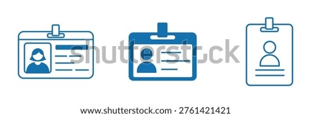 ID Card icon set. ID Card icon collection. Driver's license Identification card icon sign and symbol. ID Badge Symbol on background. Identity sign. Vector illustration.