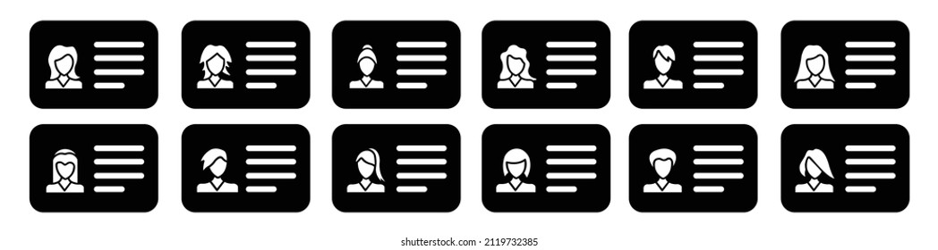 ID Card icon set, driver's license Identification card symbol, Identity  vector illustration on  Driver licence business concept.