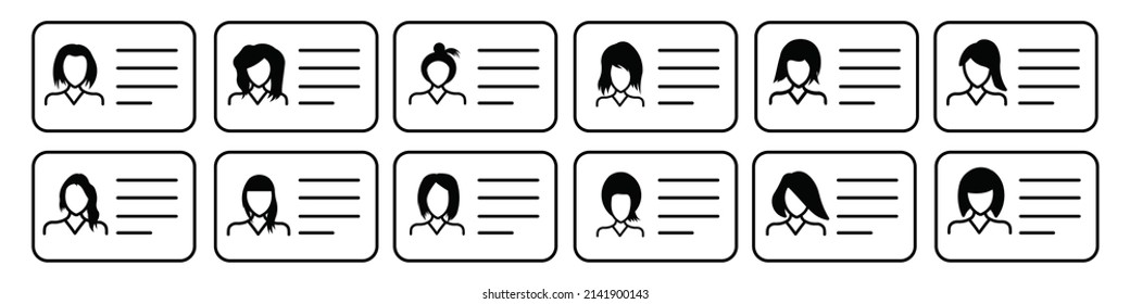 ID Card icon set, driver's license Identification card symbol, Identity  vector illustration on  Driver license business concept.