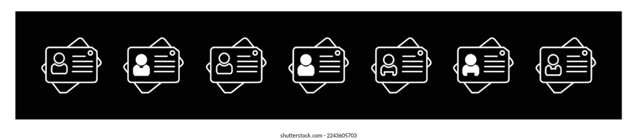 ID Card icon set, driver's license Identification card symbol, Identity  vector illustration on  Driver license business concept.