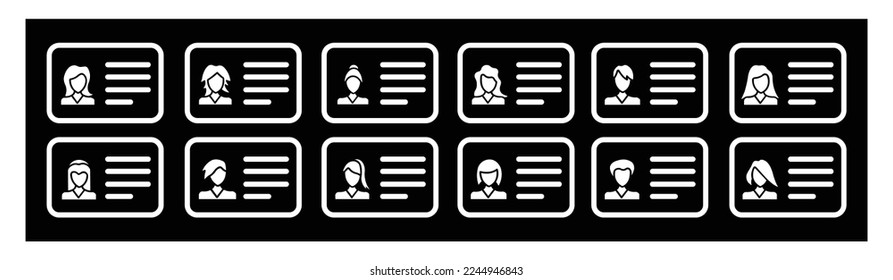 ID Card icon set, driver's license Identification card symbol, Identity  vector illustration on  Driver license business concept