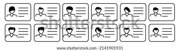 ID Card icon set, driver\'s license\
Identification card symbol, Identity  vector illustration on \
Driver license business\
concept.