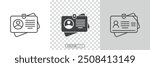 ID Card icon set. Identity document vector icons collection. Driver's license Identification card icon symbol in flat style. Face ID and eye scan icons. Vector illustration.