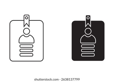 ID Card icon set. Identity document vector icons collection. Driver's license Identification card icon symbol in flat style. Face ID and eye scan icons. Vector illustration.
