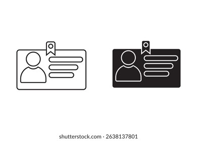 ID Card icon set. Identity document vector icons collection. Driver's license Identification card icon symbol in flat style. Face ID and eye scan icons. Vector illustration.