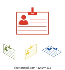 id card icon  set. Isometric effect