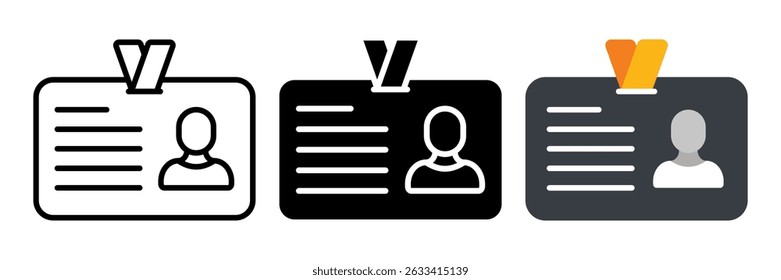 Id Card icon set. for mobile concept and web design. vector illustration