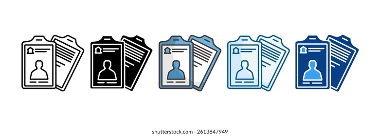 Id Card Icon Set Multiple Style Collection