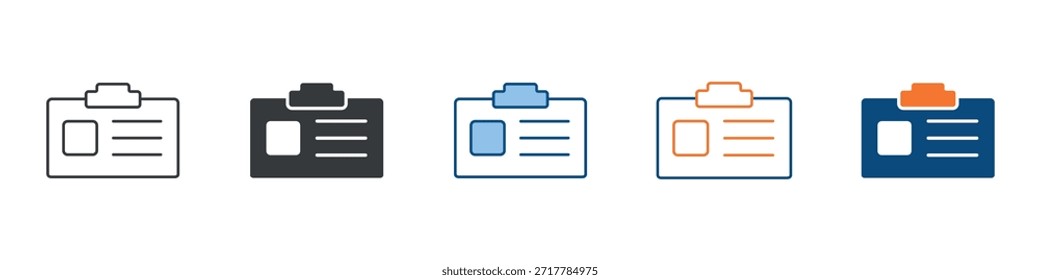 Conjunto de iconos de tarjeta de identificación Colección de estilo múltiple