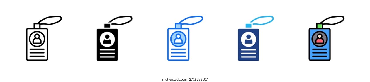 Conjunto de Ícones de Cartão de Identificação de Vários Estilos