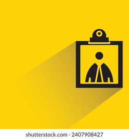 id card icon with shadow on yellow background
