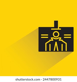 id card icon with shadow on yellow background