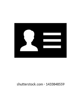 Id card icon sign for mobile concept and web design. Identification card simple vector. Symbol, logo illustration.