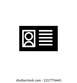 ID card icon. Simple glyph vector of web set for UI and UX, website or mobile application